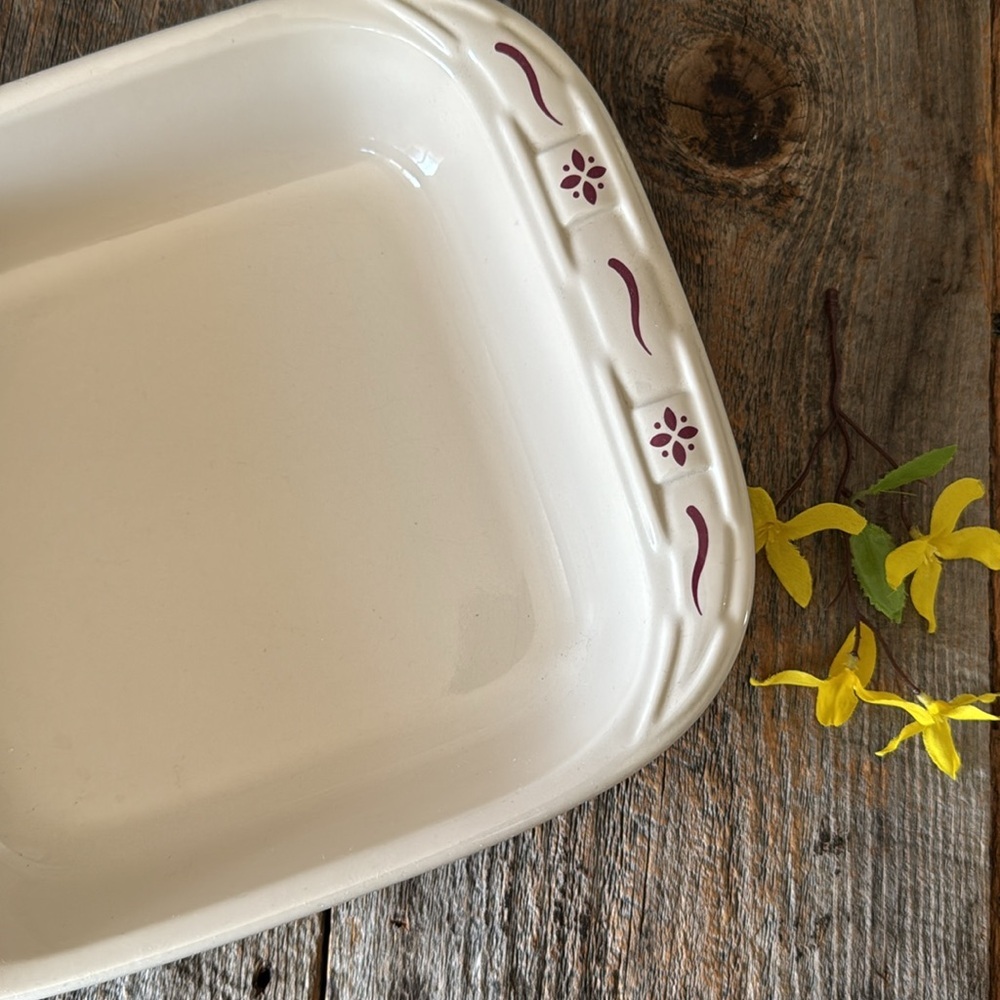 LONGABERGER 11inch Rectangular Baking Dish Woven Traditions Red